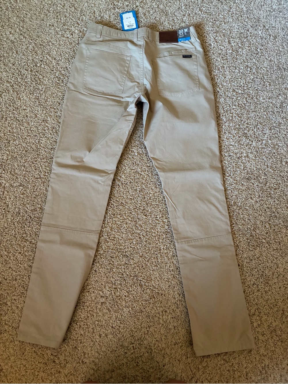 NWT Columbia Men’s Cobble Creek 5 Pocket Pants Khaki 32W 34L Active Stretch